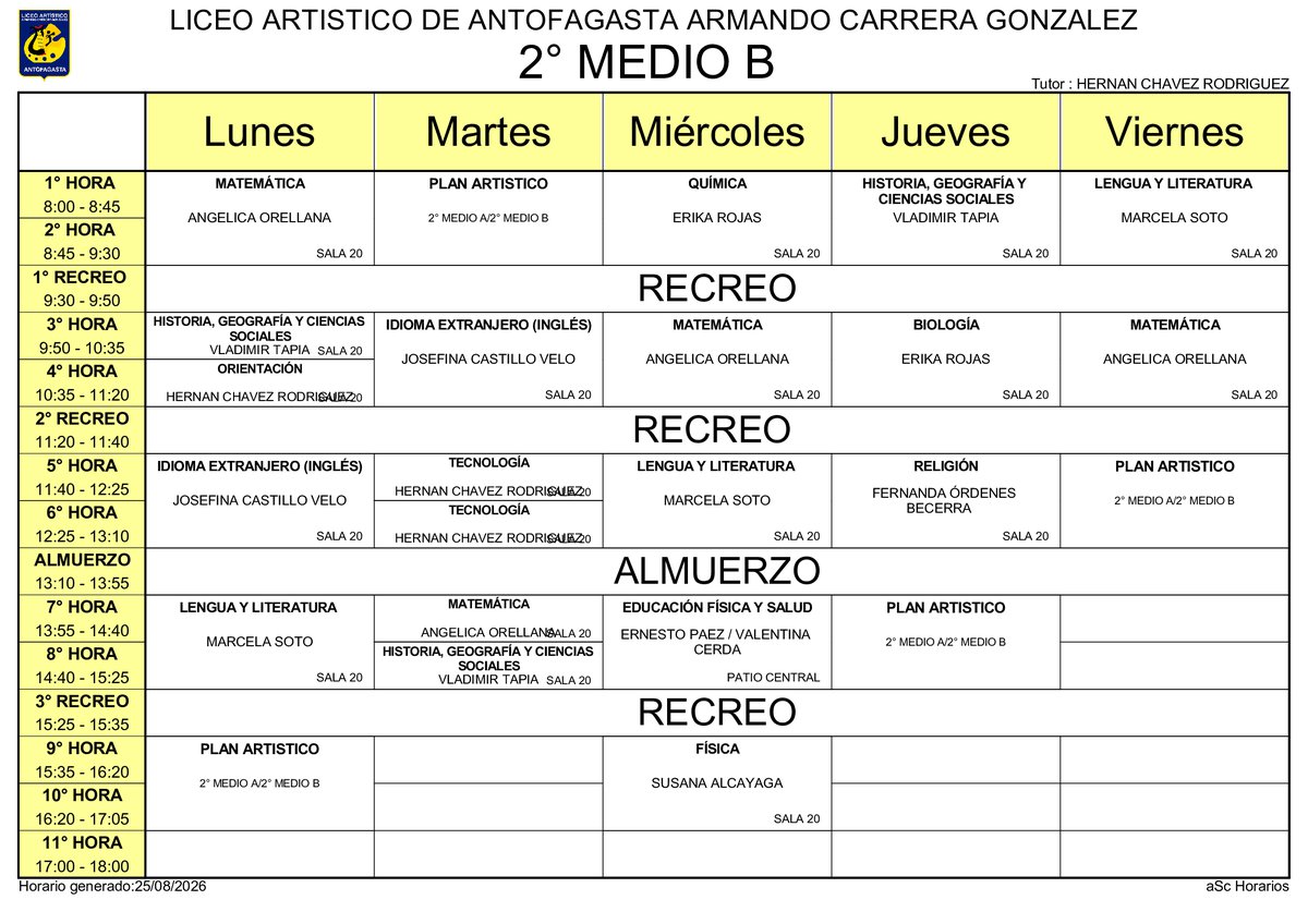 Horario página 24