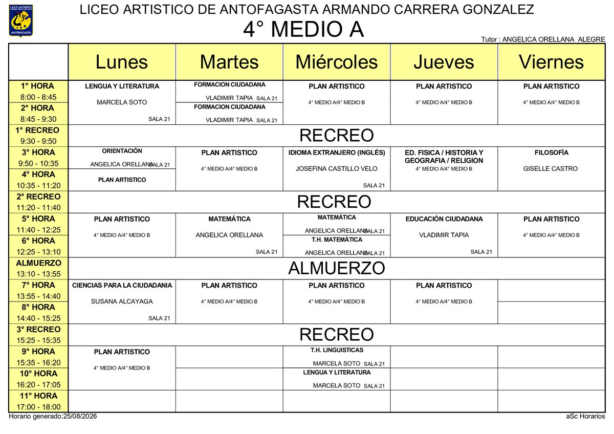 Horario página 27