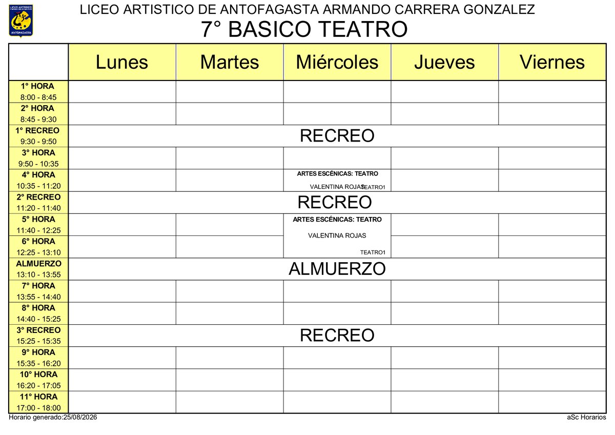 Horario página 30