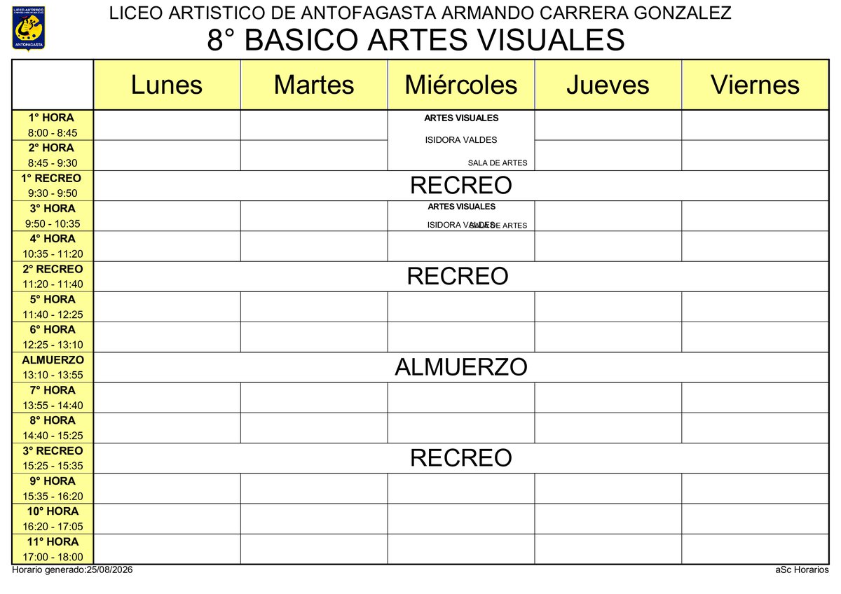 Horario página 32
