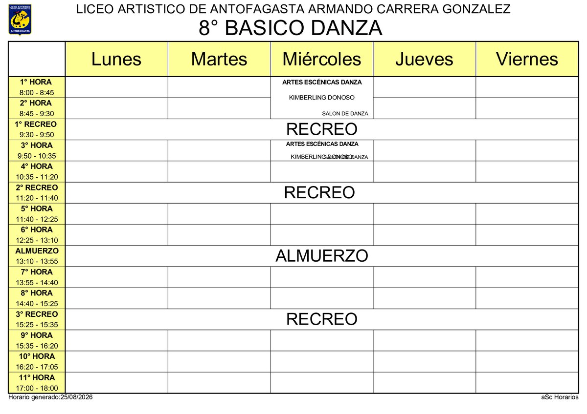 Horario página 34