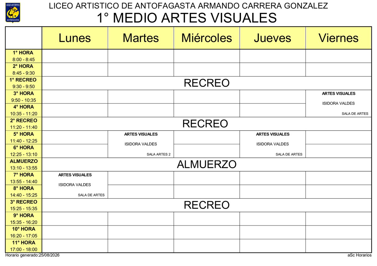 Horario página 35
