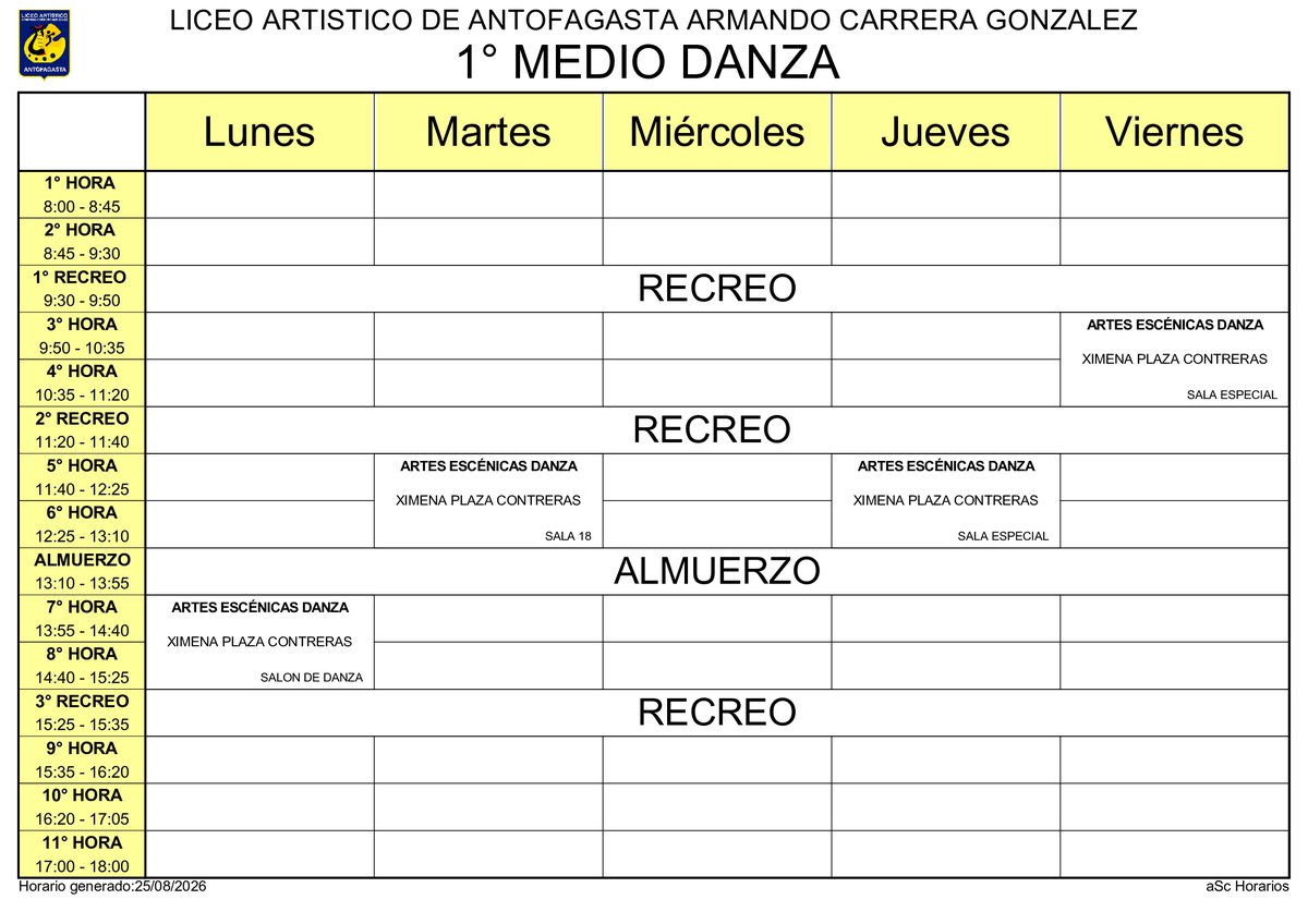 Horario página 37