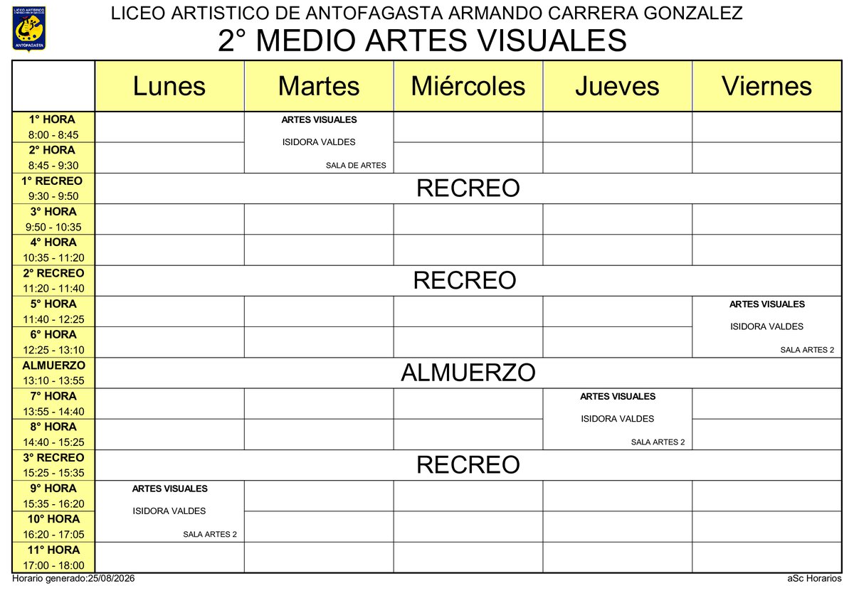 Horario página 39