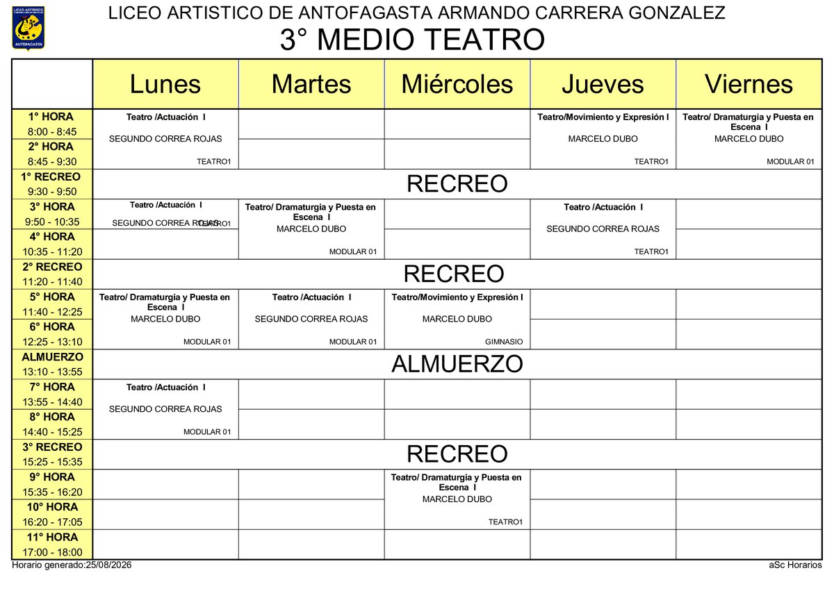 Horario página 44