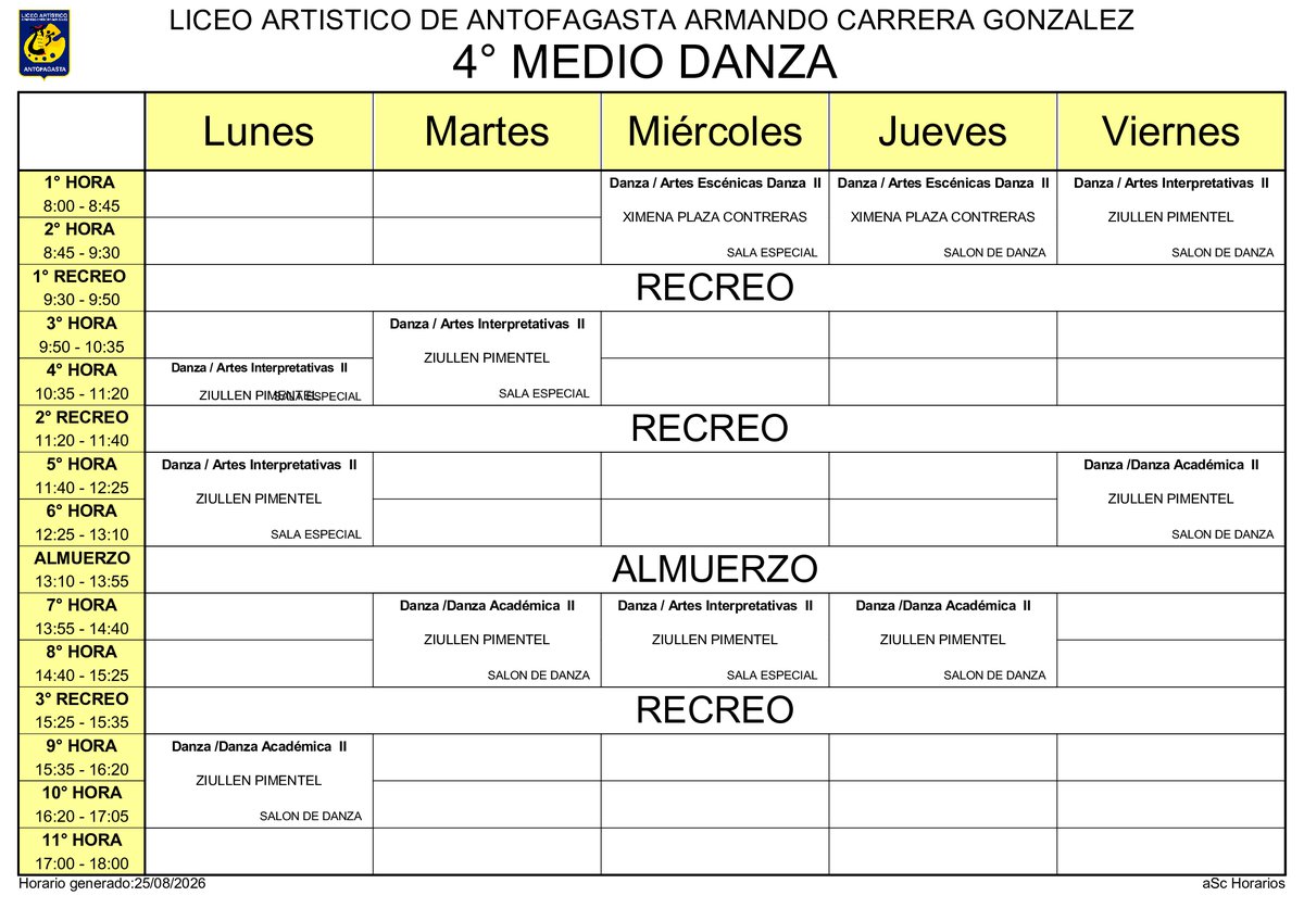 Horario página 47