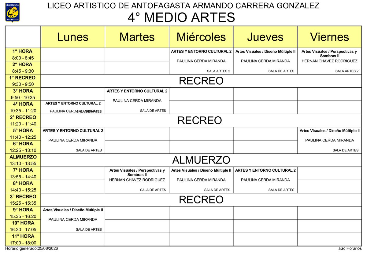 Horario página 48